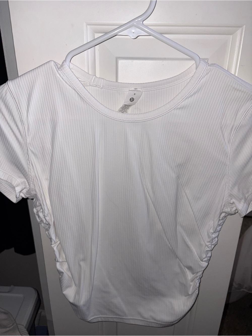 lululemon white ribbed athletic top size 6
